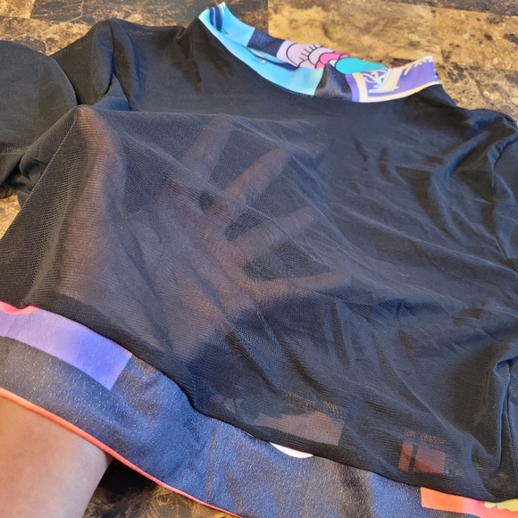 2 piece crop shirt with leggings multi color - Picture 2 of 3